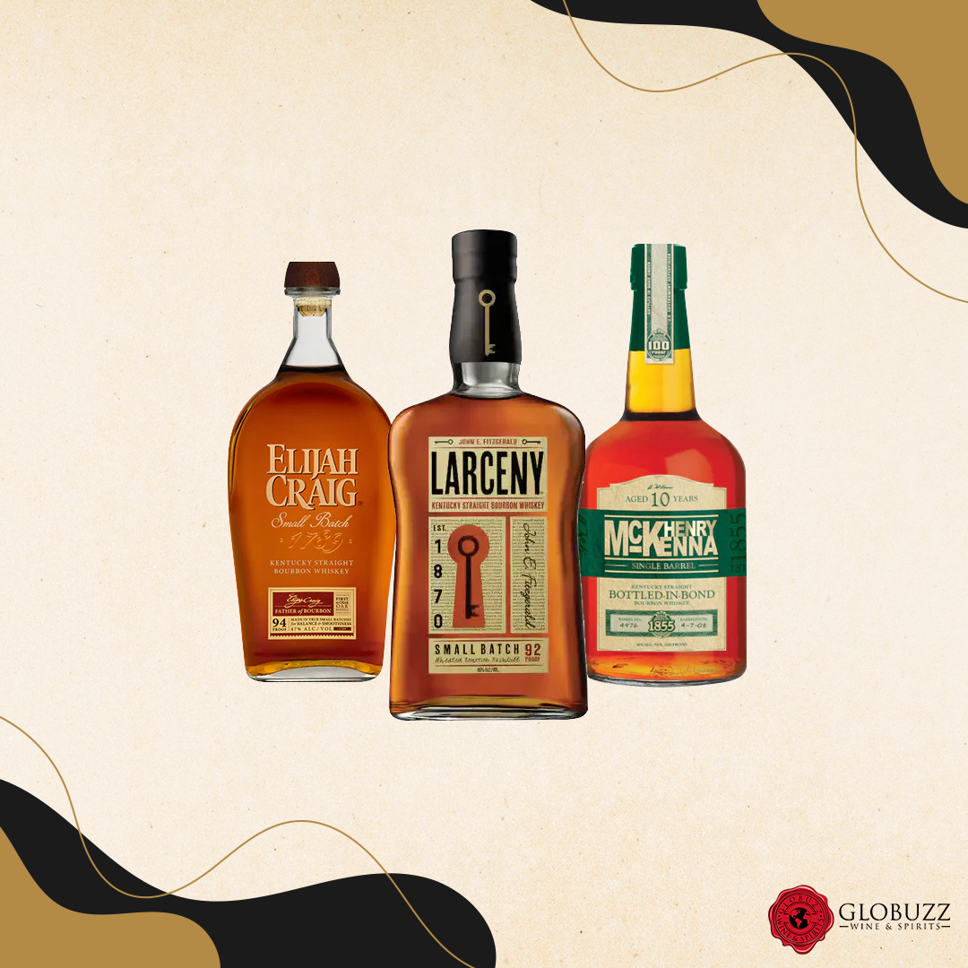 Larceny Kentucky Straight Bourbon, Elijah Craig Straight Bourbon And Henry Mckenna Small Batch Bourbon Bundle