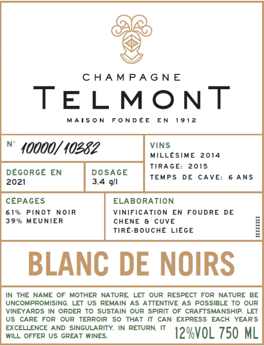 2014 Bl De Noirs 750 Ml