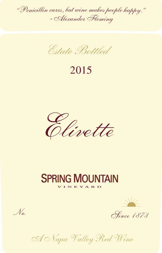 2018 Spring Mountain Elivette Red Blend 750 Ml