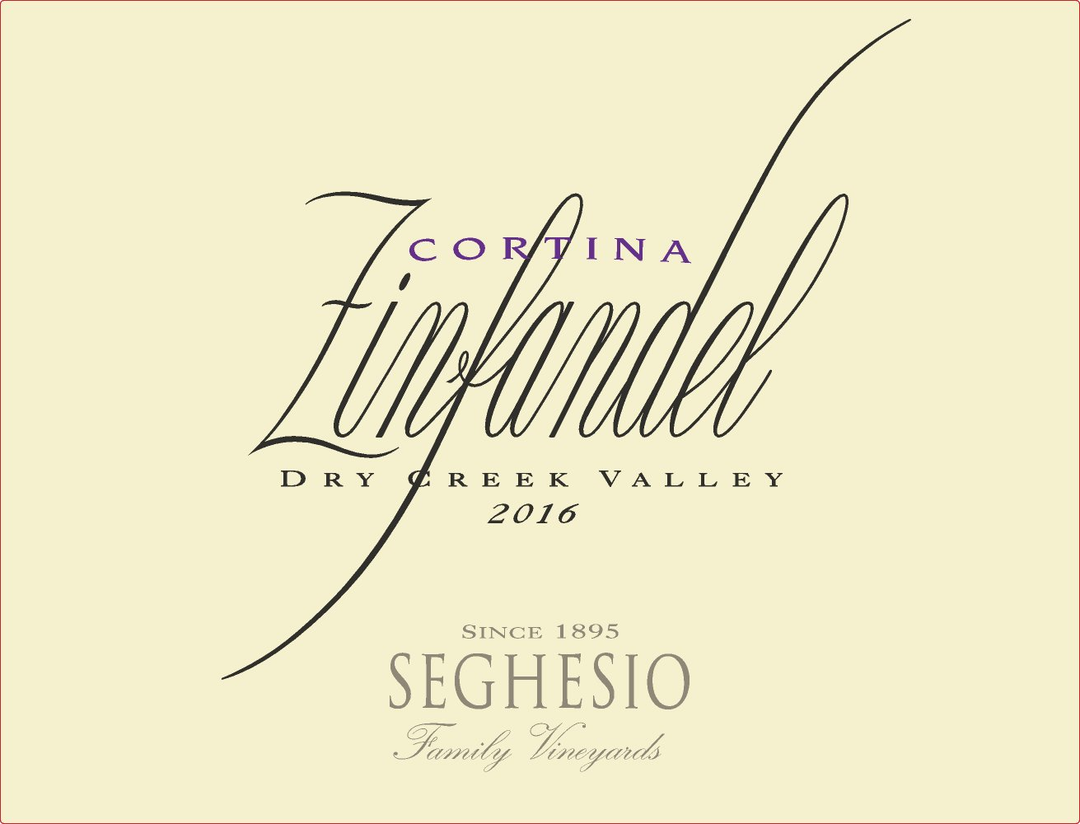 2019 Seghesio Cortina Zinfandel 750 Ml