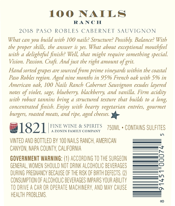 Paso Robles Cabernet Sauvignon 750 ml