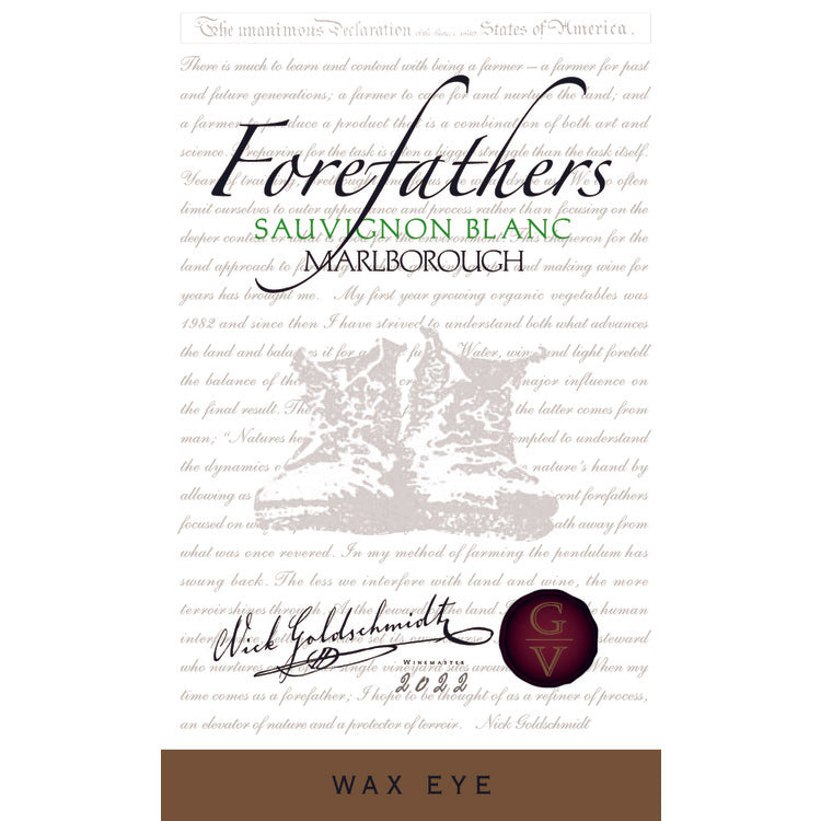 Forefathers Sauvignon Blanc Wax Eye Vineyard Marlborough 2022 750Ml