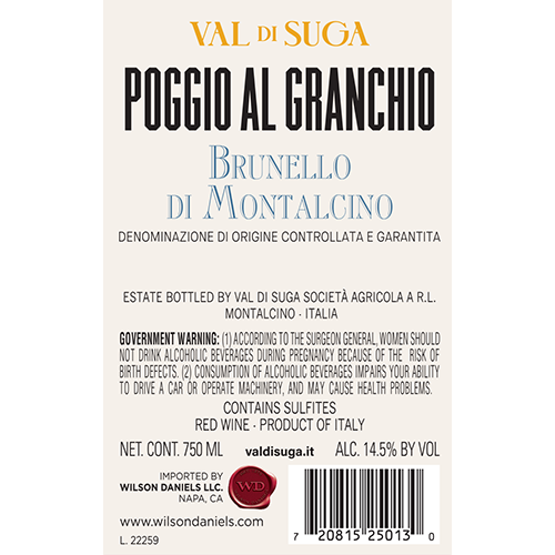 2018 Val Di Suga Pog Brun Granchio 750 Ml