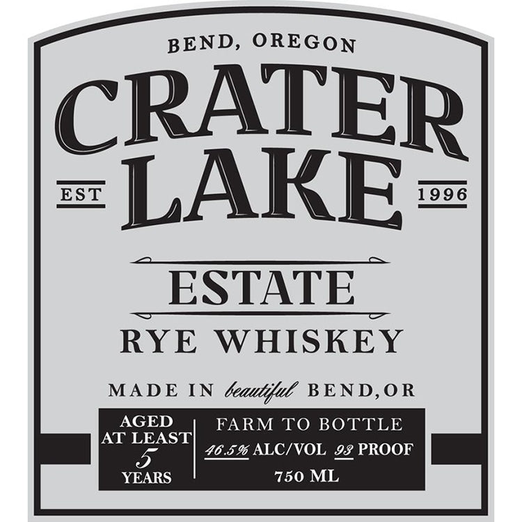 Crater Lake Estate Rye Whiskey 750ml