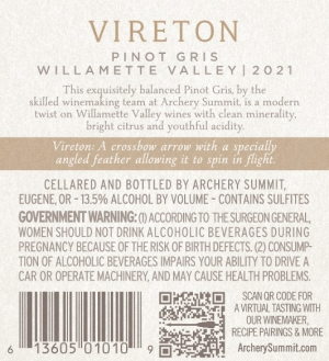 2022 Vireton Pinot Gris 750 ml