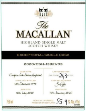 The Macallan Exceptional Single Cask 2020 - 13291 Single Malt Scotch Whisky