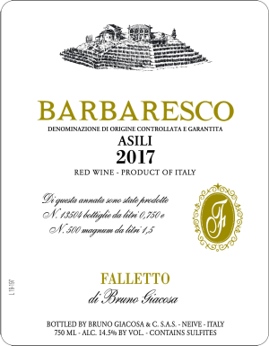 2019 B Giacosa Barbaresco Asili Red