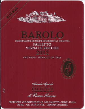 2016 B Giacosa Barolo Rocche Fa Reserve