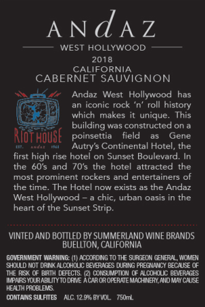West Hollywood Cab 750 ml