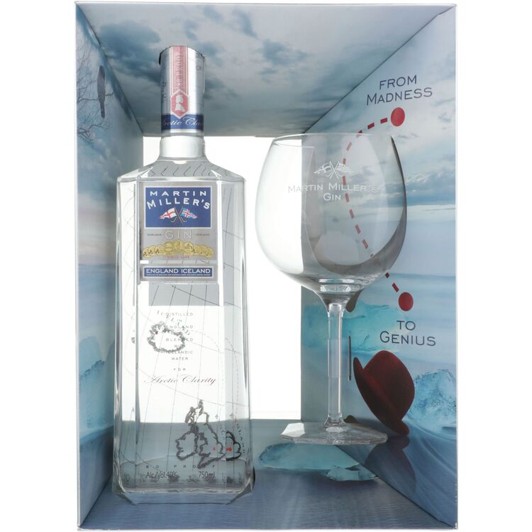 Martin Miller'S Dry Gin 80 W/ Glass 750Ml