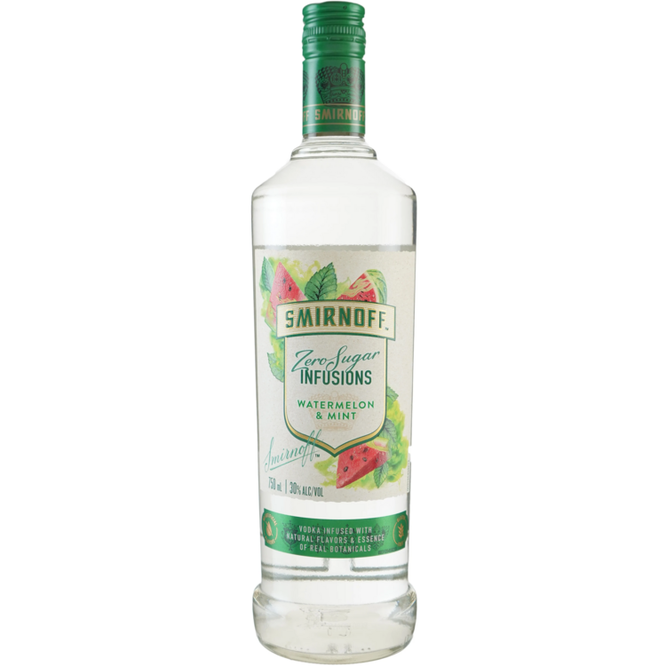 Smirnoff Watermelon & Mint Flavored Vodka Zero Sugar Infusions 60 750Ml