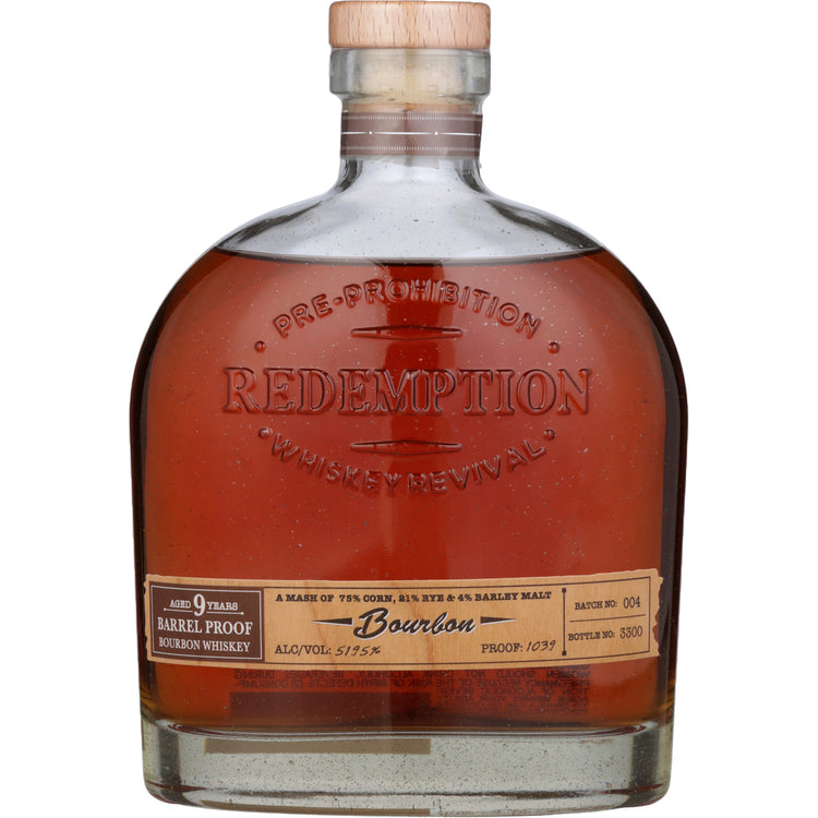 Redemption Straight Bourbon Barrel Proof 9 Yr 103.9 750Ml