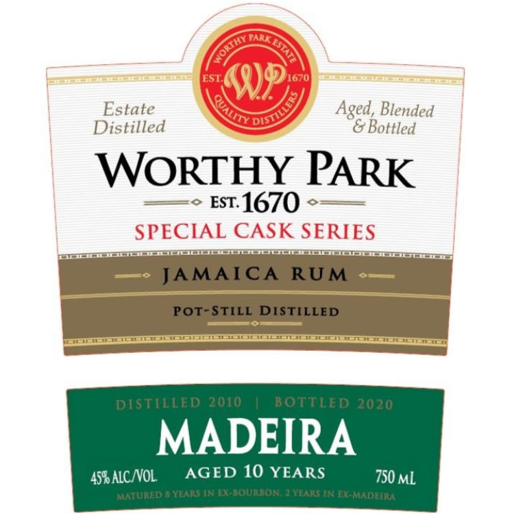 Worthy Park Special Cask Madeira 10 Years Old Jamaican Rum 750ml